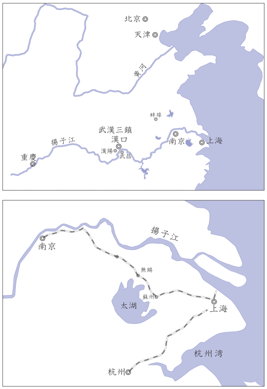 中国広域・上海－南京間地図